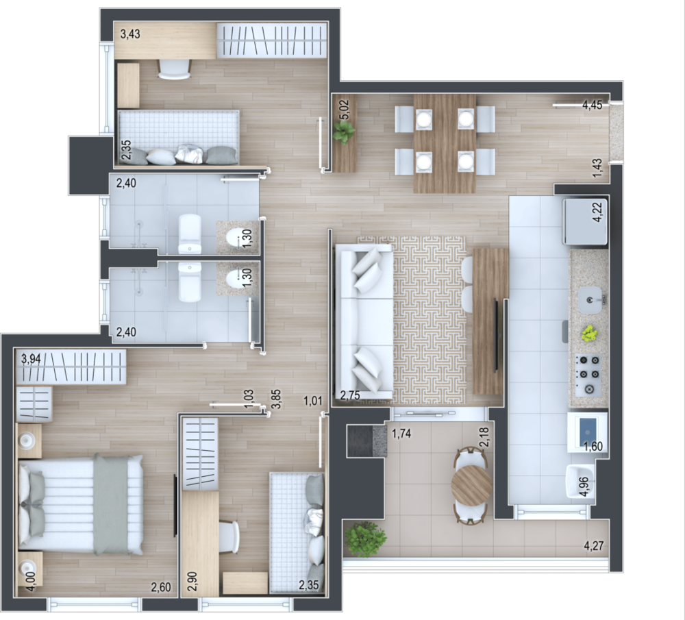 Apartamento, 3 quartos, 79 m² - Foto 8