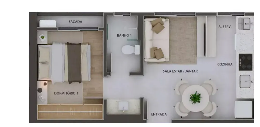 Apartamento, 1 quarto, 61 m² - Foto 6