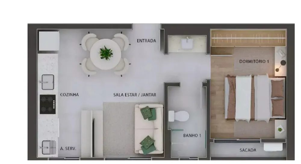 Apartamento, 1 quarto, 61 m² - Foto 4