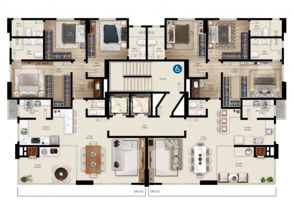Apartamento, 3 quartos, 132 m² - Foto 12
