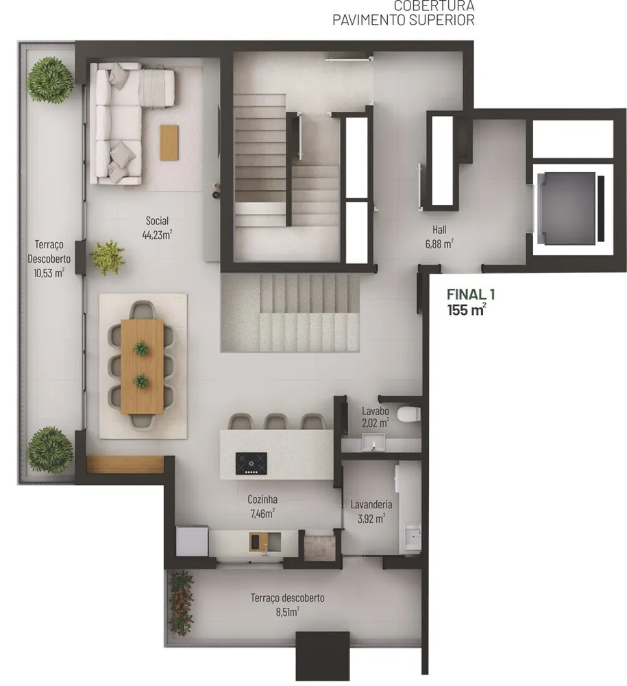 Cobertura, 3 quartos, 154 m² - Foto 4