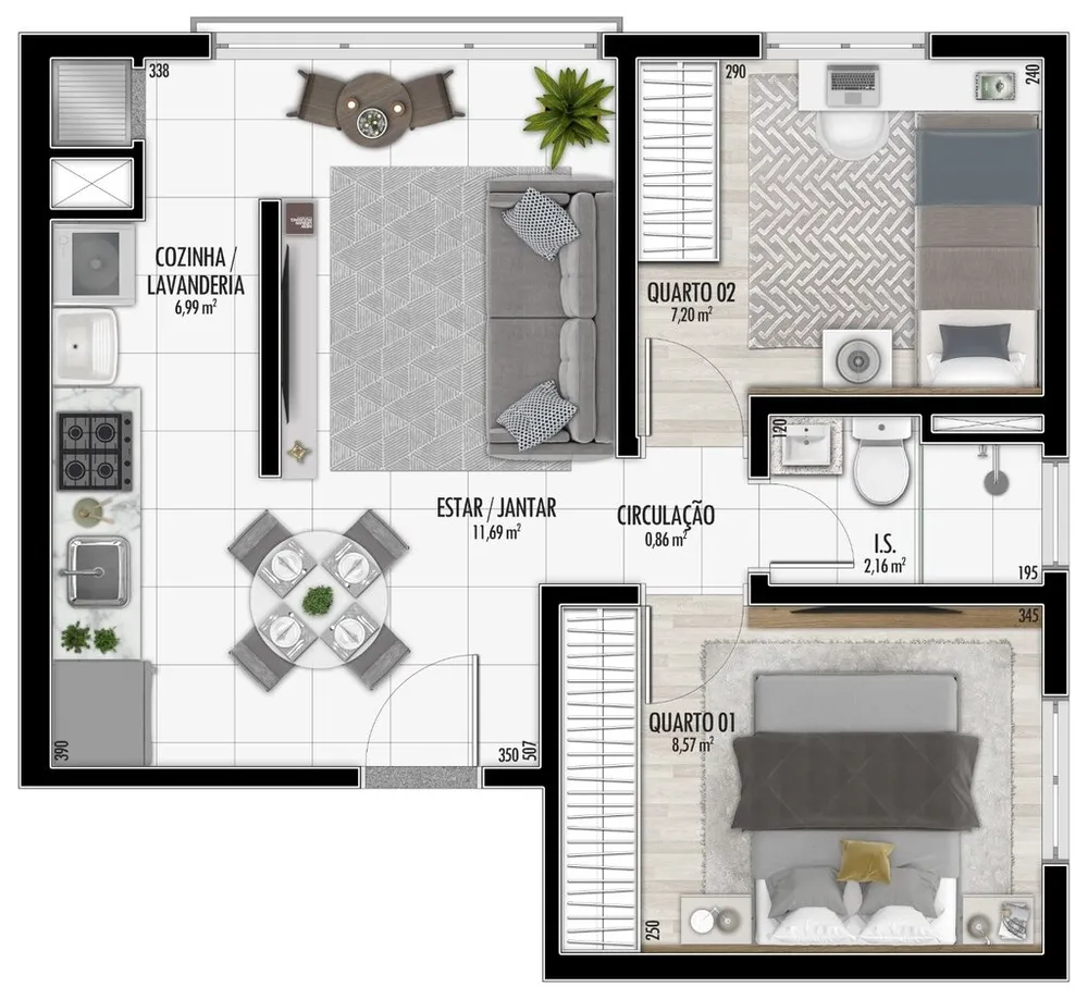 Apartamento, 2 quartos, 48 m² - Foto 8