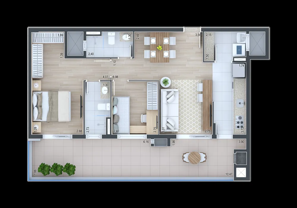 Apartamento, 2 quartos, 72 m² - Foto 1