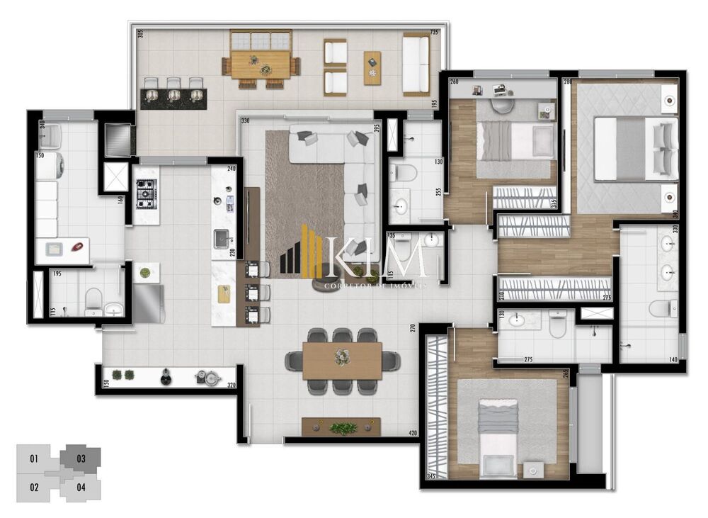 Apartamento à venda com 3 quartos, 154m² - Foto 7