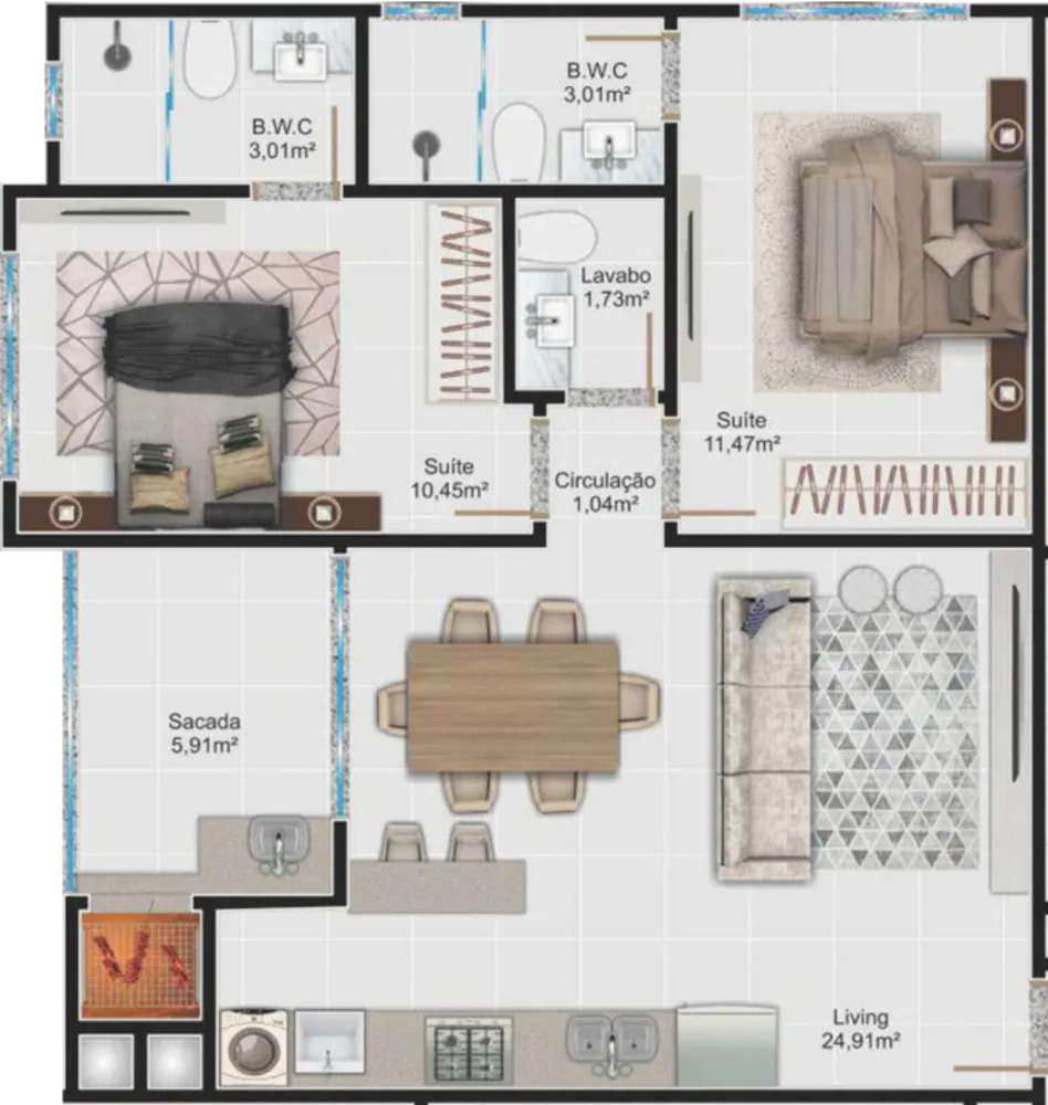 Apartamento, 3 quartos, 68 m² - Foto 12