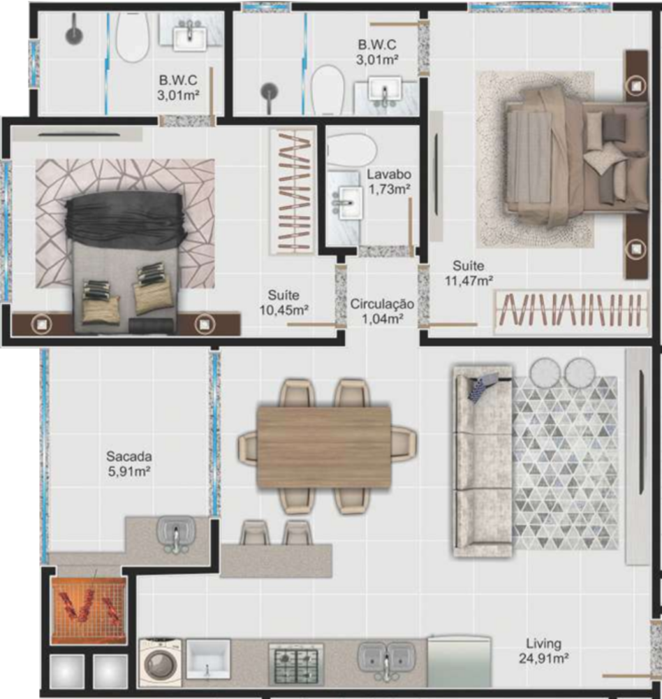 Apartamento, 3 quartos, 68 m² - Foto 8