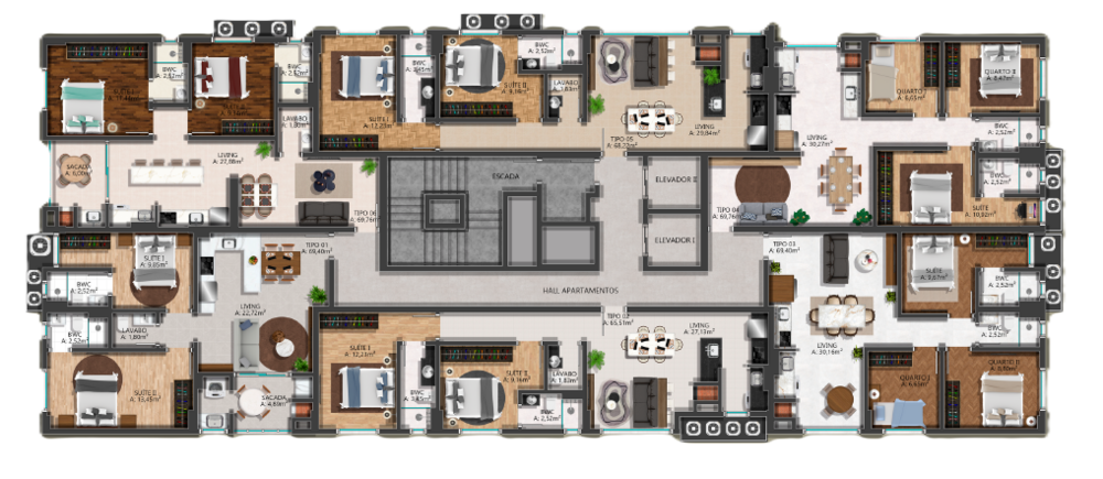 Apartamento, 2 quartos, 69 m² - Foto 3
