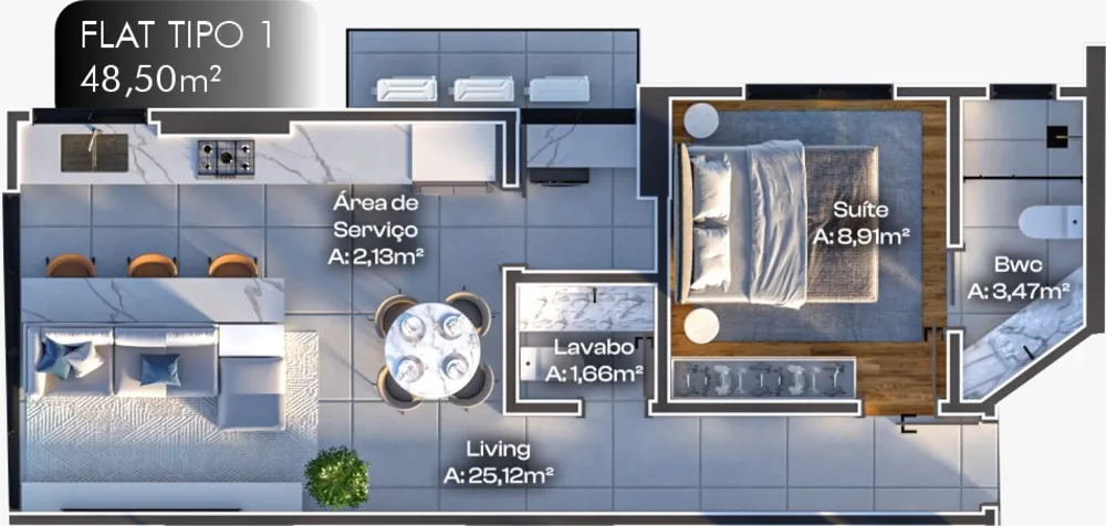 Apartamento, 1 quarto, 49 m² - Foto 5