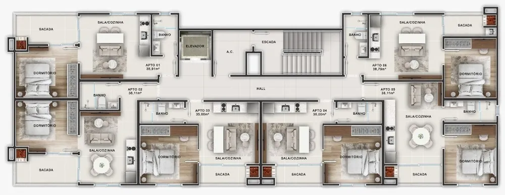 Apartamento, 1 quarto, 35 m² - Foto 7