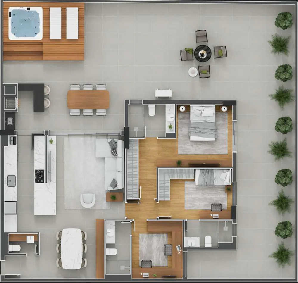 Apartamento, 3 quartos, 211 m² - Foto 1