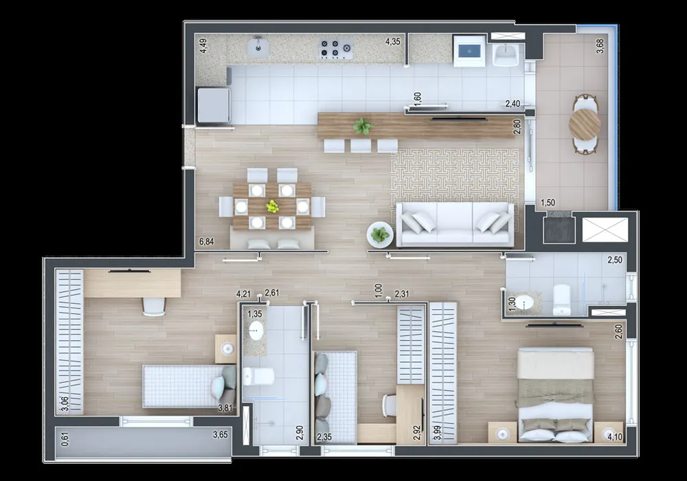 Apartamento, 3 quartos, 191 m² - Foto 3