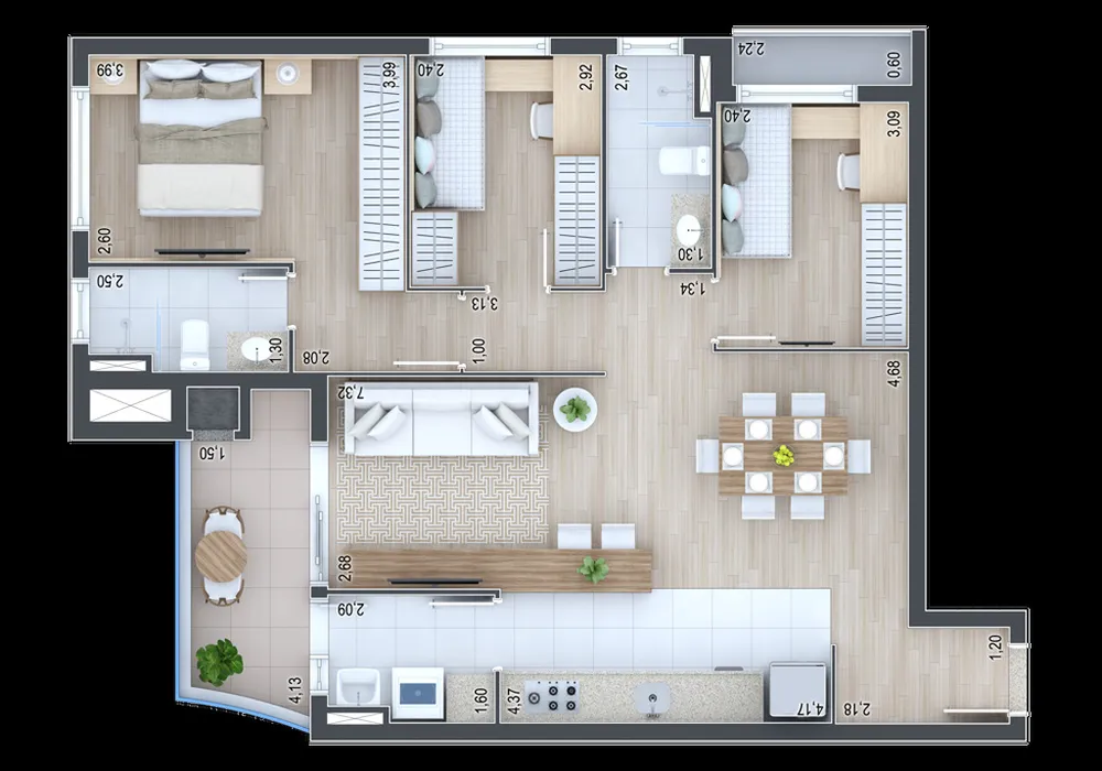 Apartamento, 3 quartos, 191 m² - Foto 2