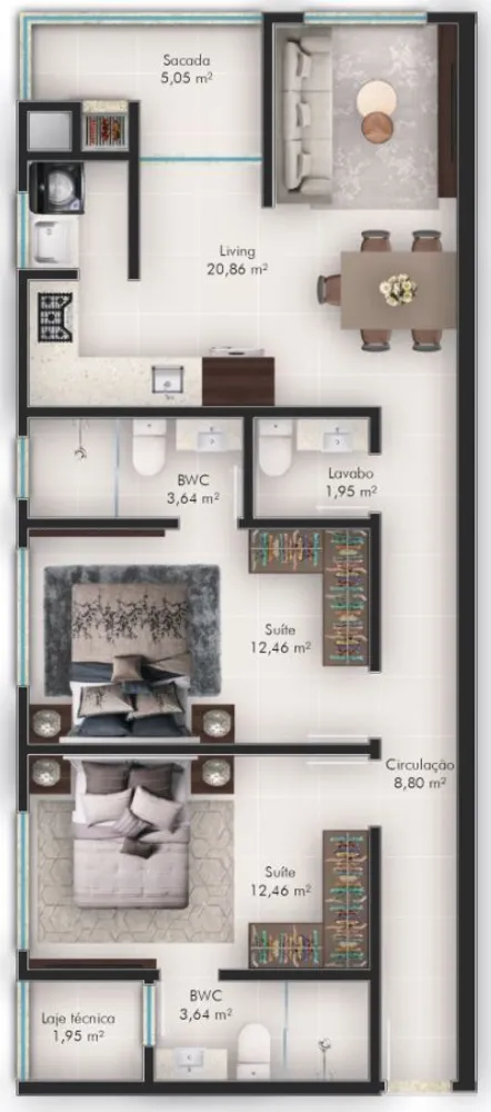 Apartamento, 2 quartos, 86 m² - Foto 9