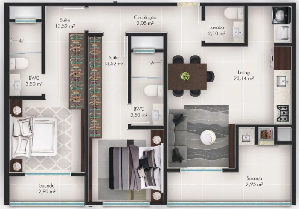 Apartamento, 2 quartos, 86 m² - Foto 11