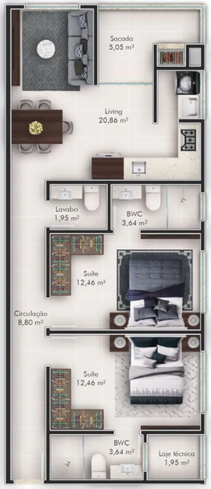 Apartamento, 2 quartos, 86 m² - Foto 10