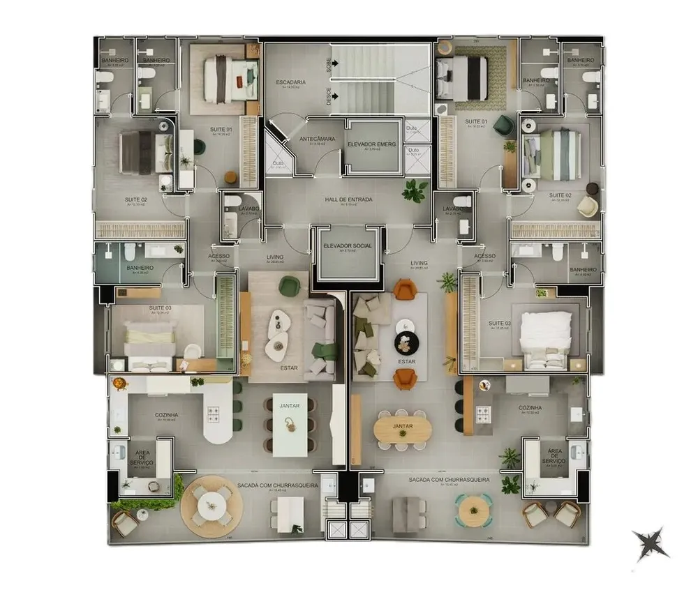 Apartamento, 3 quartos, 120 m² - Foto 2