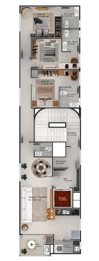 Apartamento, 3 quartos, 101 m² - Foto 8