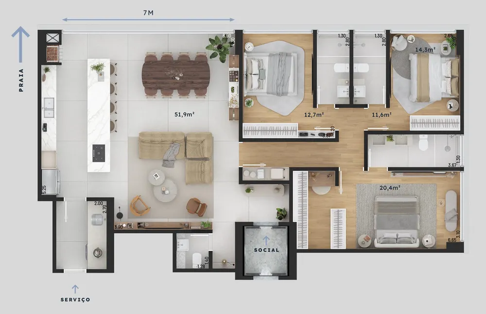 Apartamento, 3 quartos, 140 m² - Foto 8