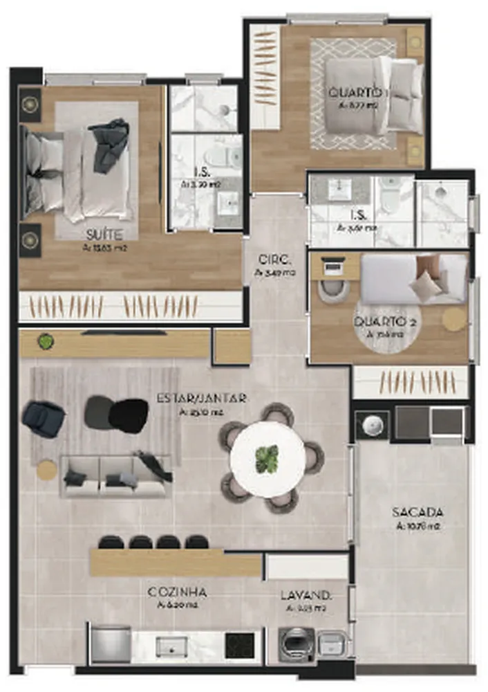 Apartamento, 3 quartos, 94 m² - Foto 1