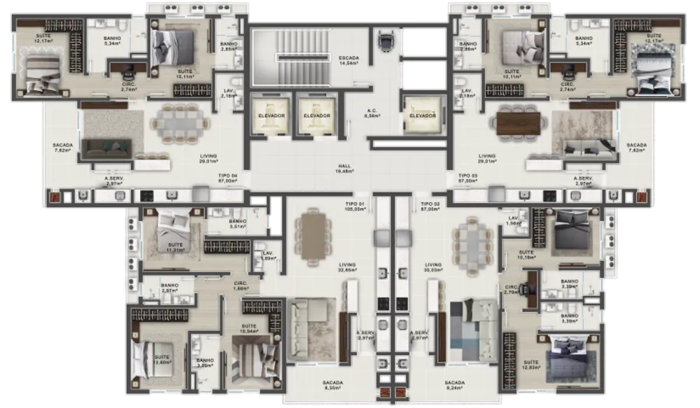 Apartamento, 3 quartos, 105 m² - Foto 12