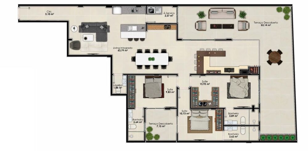 Apartamento, 3 quartos, 208 m² - Foto 2