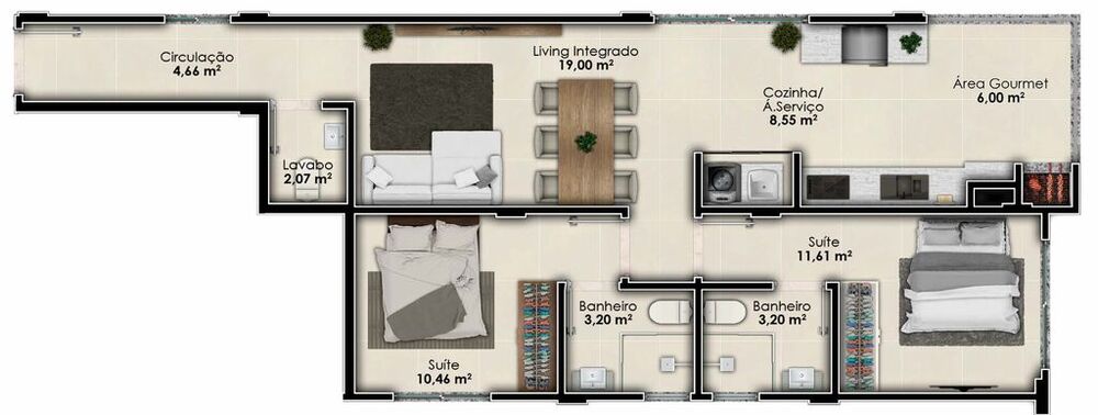 Apartamento, 3 quartos, 208 m² - Foto 3