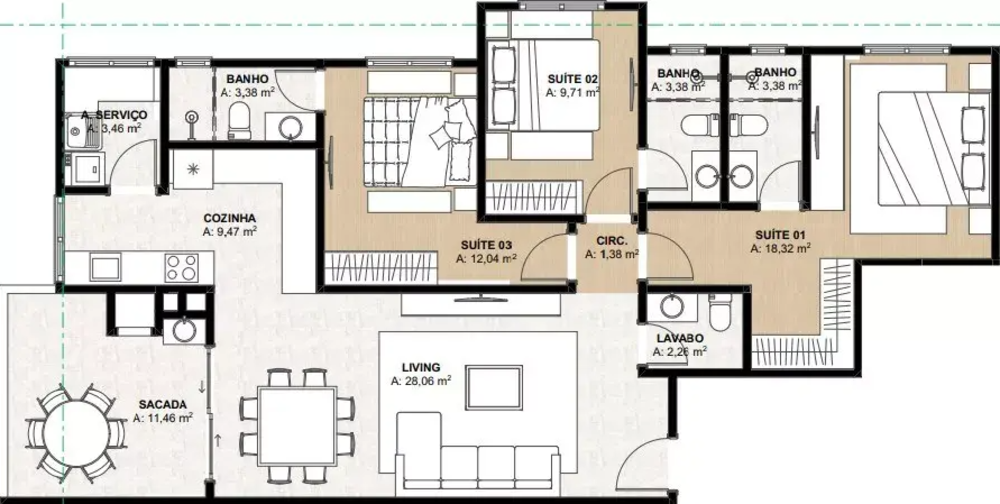 Apartamento, 3 quartos, 122 m² - Foto 7