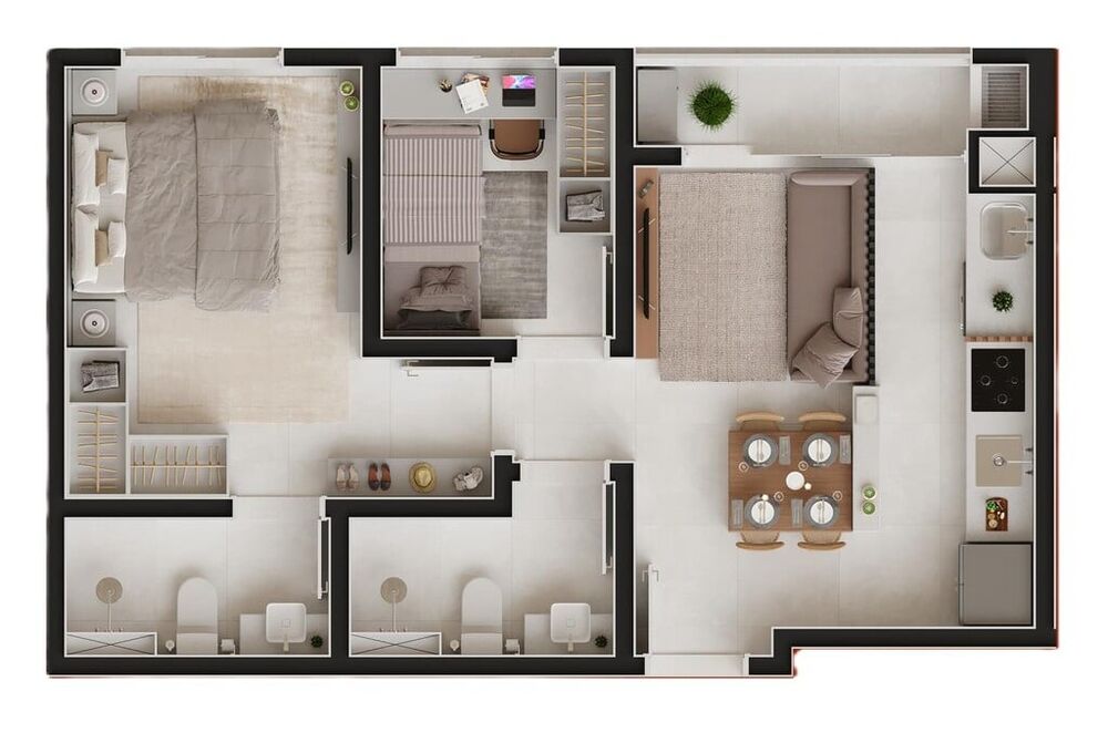 Apartamento, 3 quartos, 56 m² - Foto 4