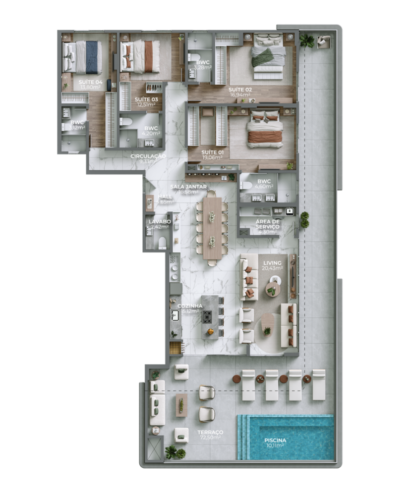 Apartamento, 3 quartos, 196 m² - Foto 6