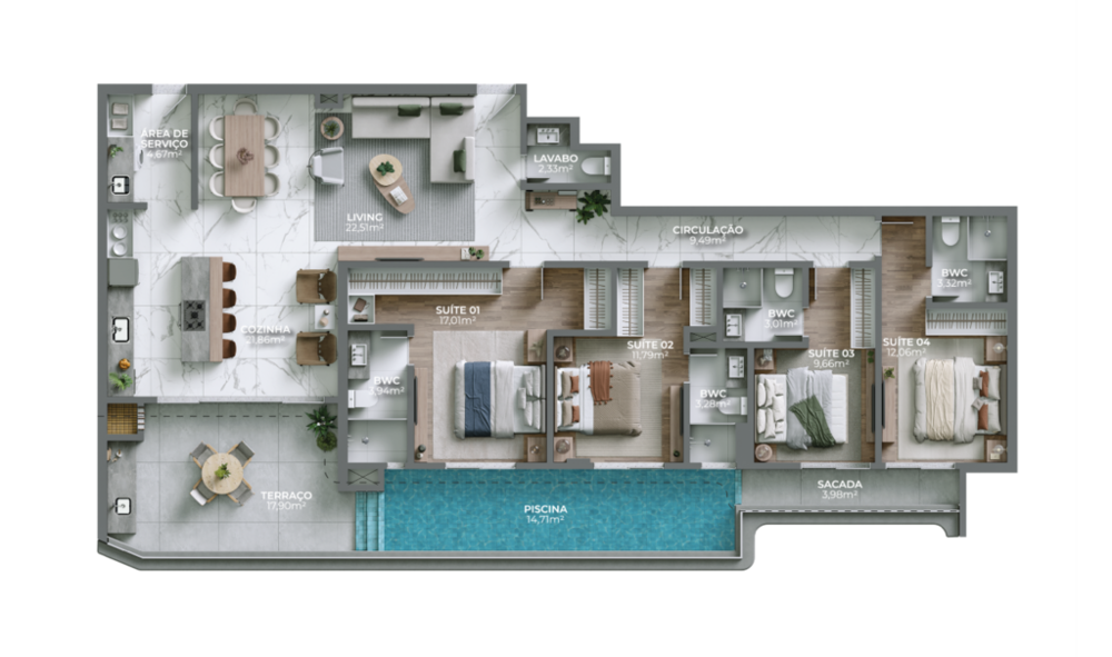 Apartamento, 3 quartos, 196 m² - Foto 4