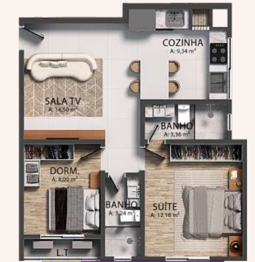 Apartamento, 2 quartos, 65 m² - Foto 7