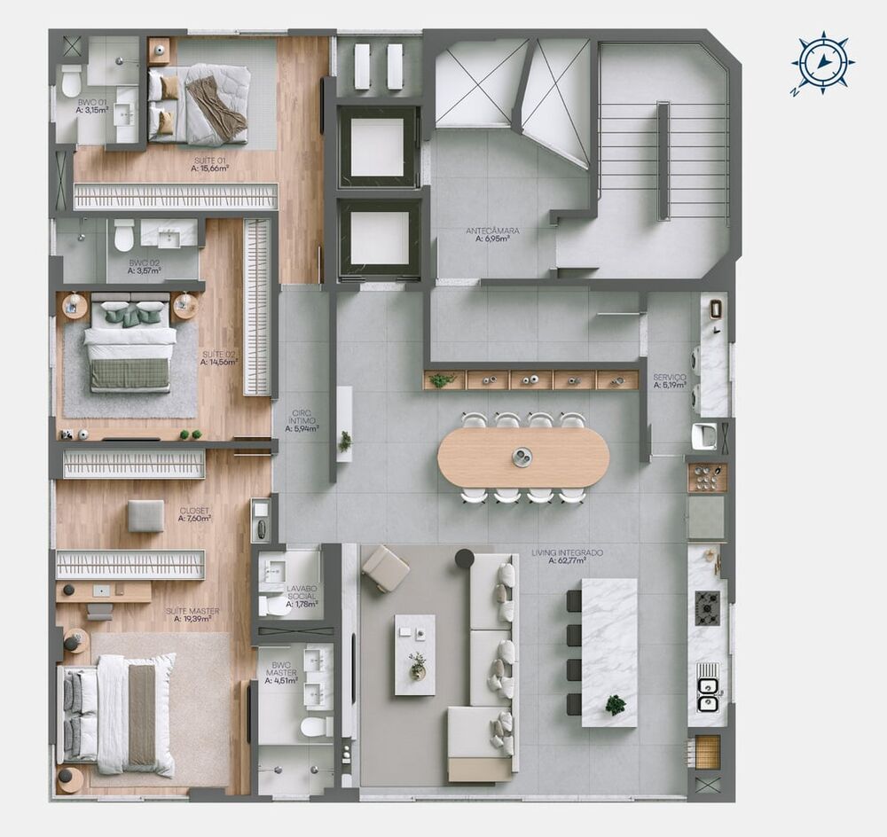 Apartamento, 3 quartos, 163 m² - Foto 8