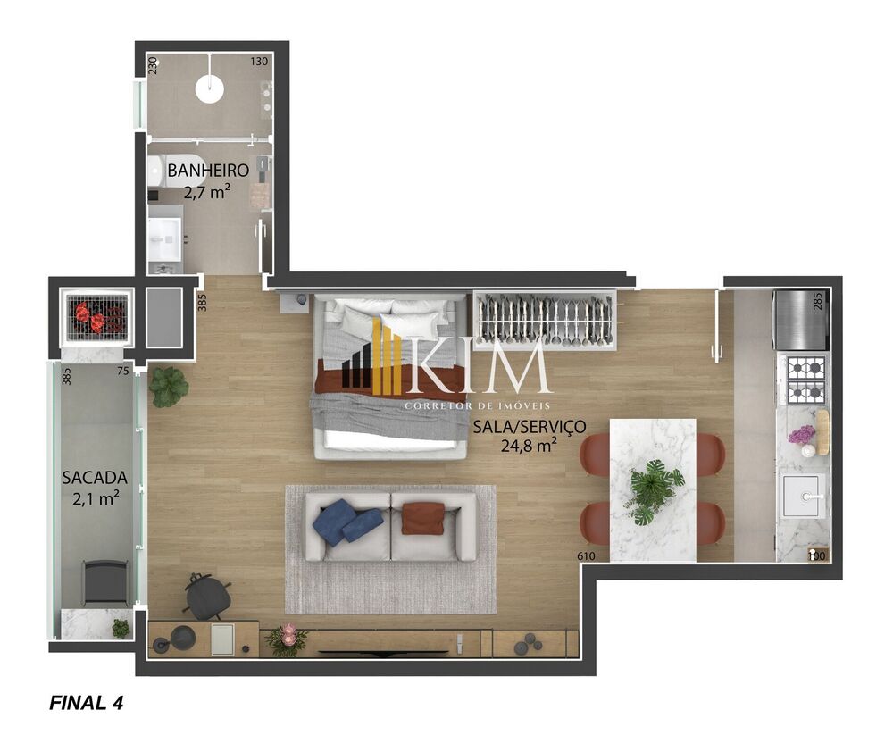 Apartamento, 1 quarto, 33 m² - Foto 2