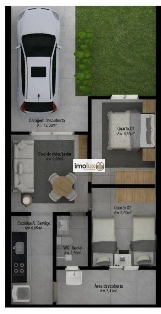 Casa, 2 quartos, 40 m² - Foto 1