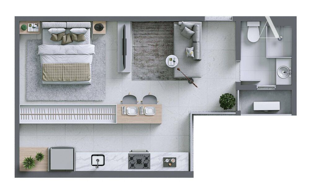 Kitnet e Studio à venda com 1 quarto, 37m² - Foto 4