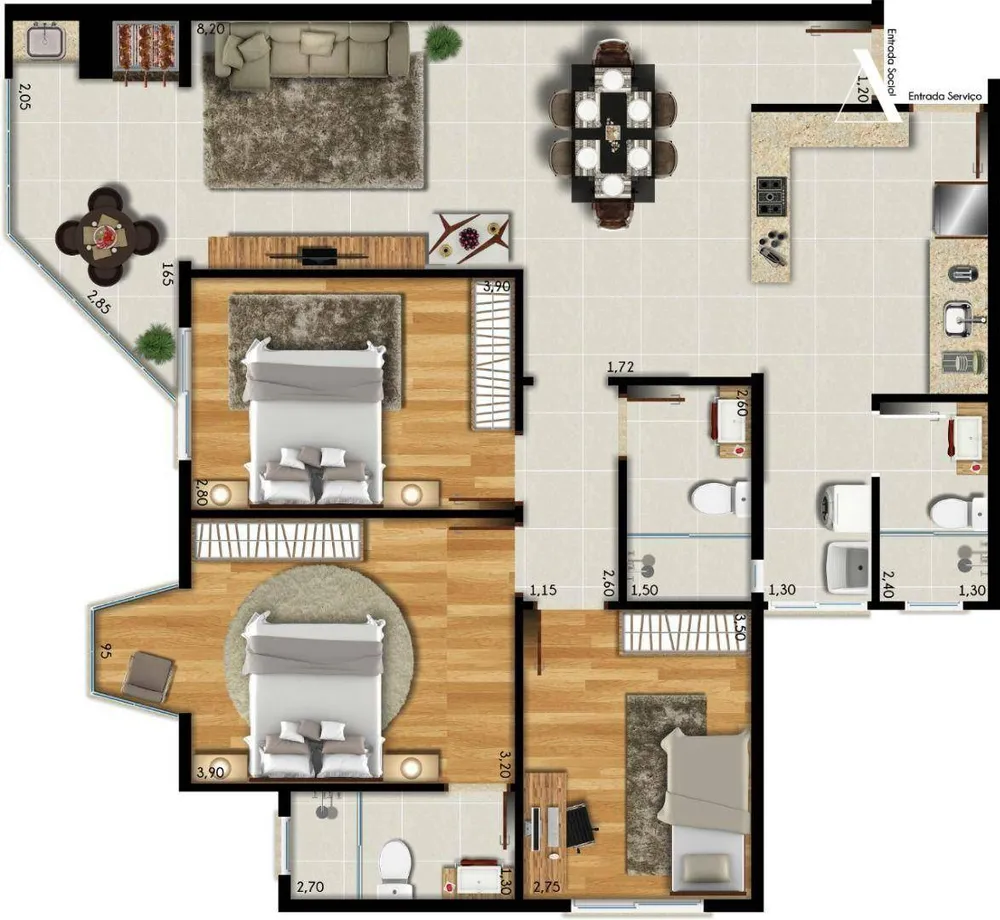 Apartamento, 3 quartos, 119 m² - Foto 8