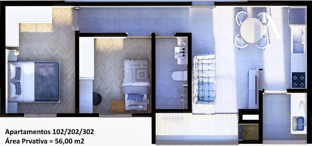Apartamento, 2 quartos, 56 m² - Foto 6