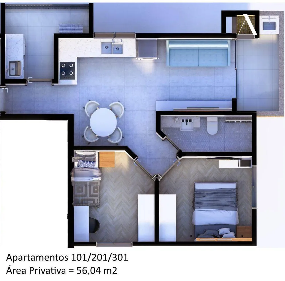 Apartamento, 2 quartos, 56 m² - Foto 4