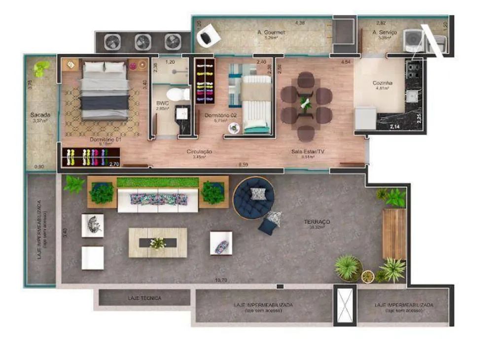 Cobertura, 2 quartos, 94 m² - Foto 15