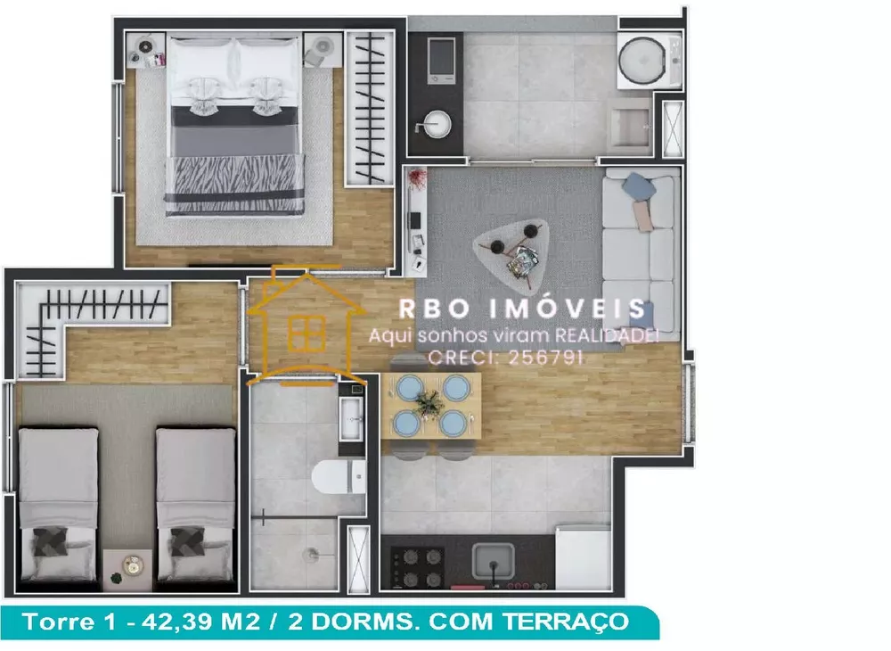 Apartamento, 2 quartos, 42 m² - Foto 9