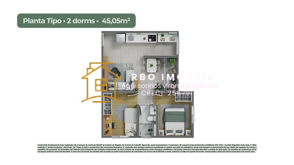 Apartamento, 2 quartos, 45 m² - Foto 13