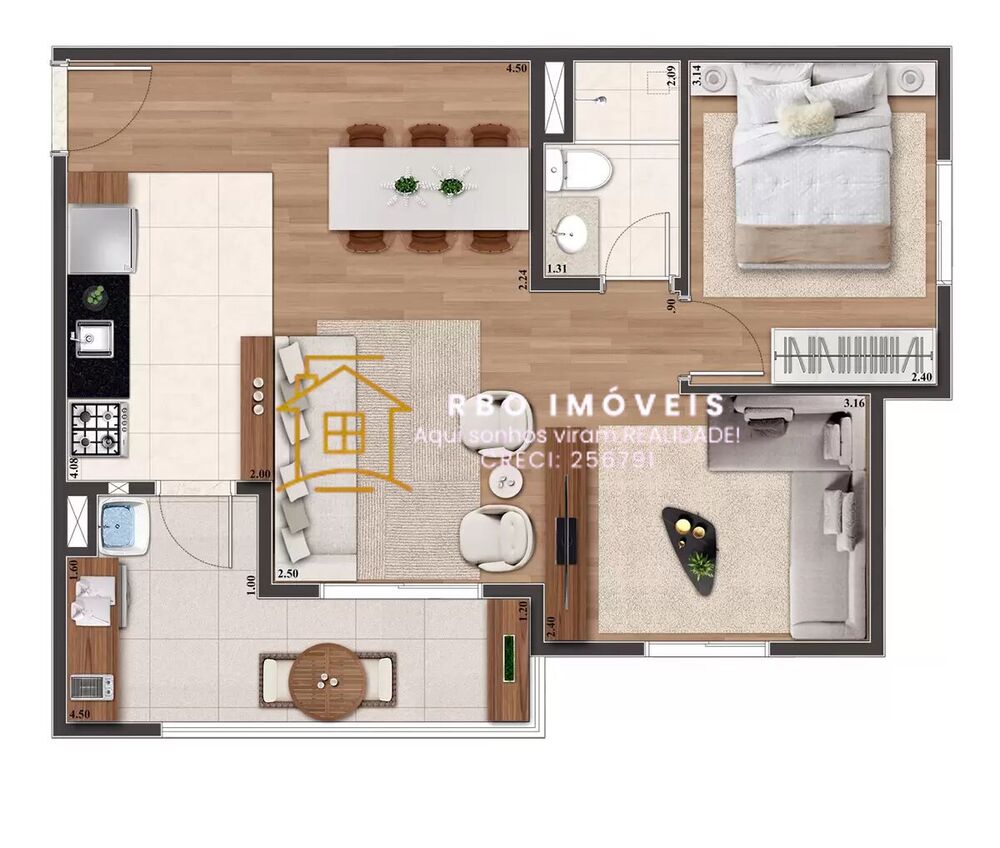 Apartamento, 2 quartos, 53 m² - Foto 1