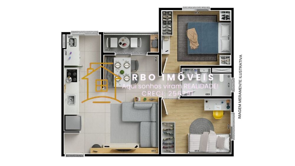 Apartamento, 2 quartos, 45 m² - Foto 3