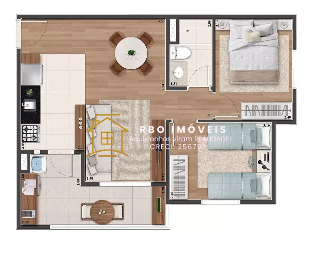 Apartamento, 2 quartos, 53 m² - Foto 16
