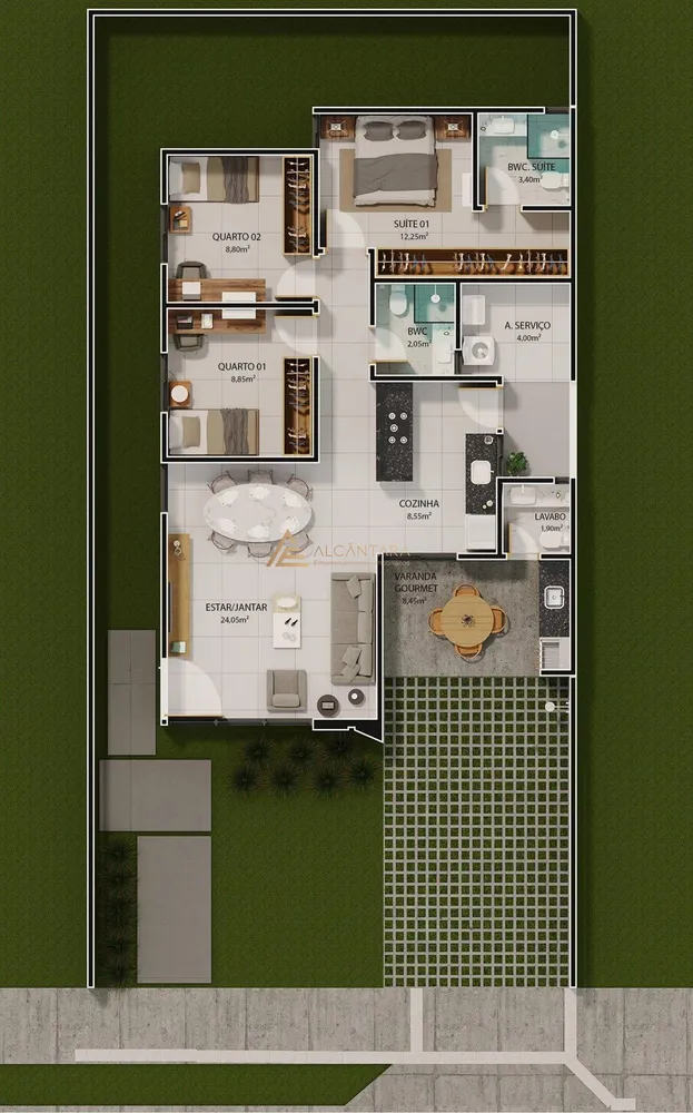 Casa de Condomínio, 3 quartos - Foto 2