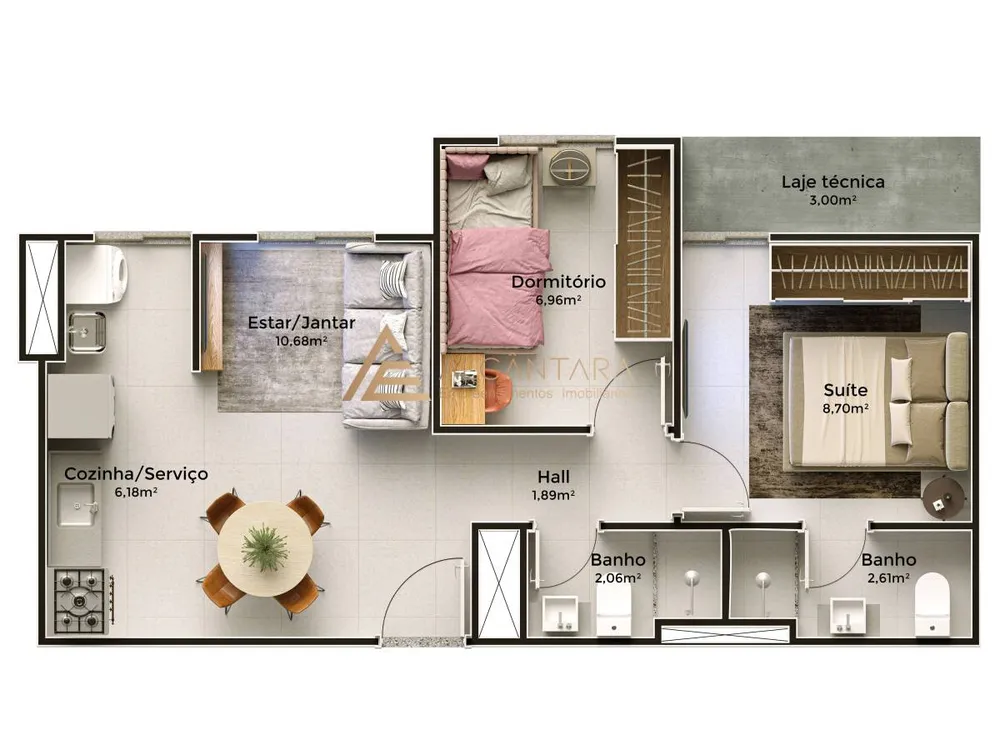 Apartamento, 2 quartos, 37 m² - Foto 6
