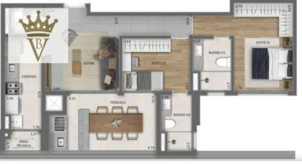 Apartamento, 2 quartos, 79 m² - Foto 1
