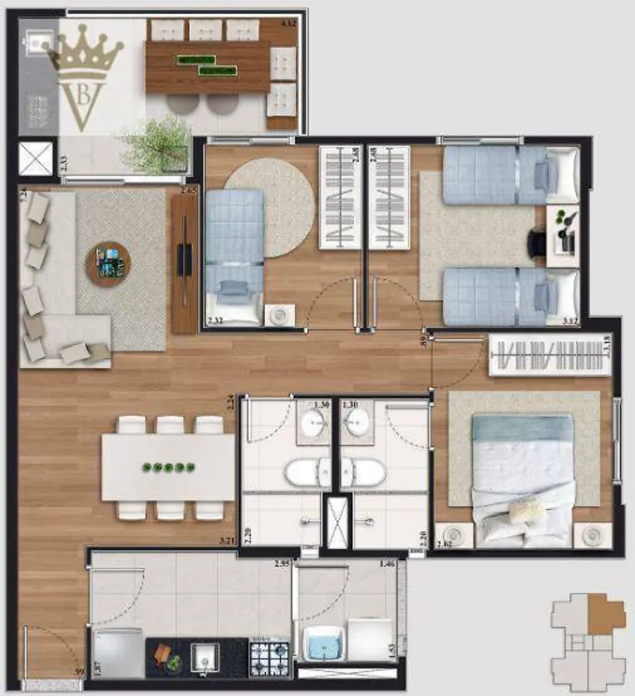 Apartamento, 3 quartos, 76 m² - Foto 12