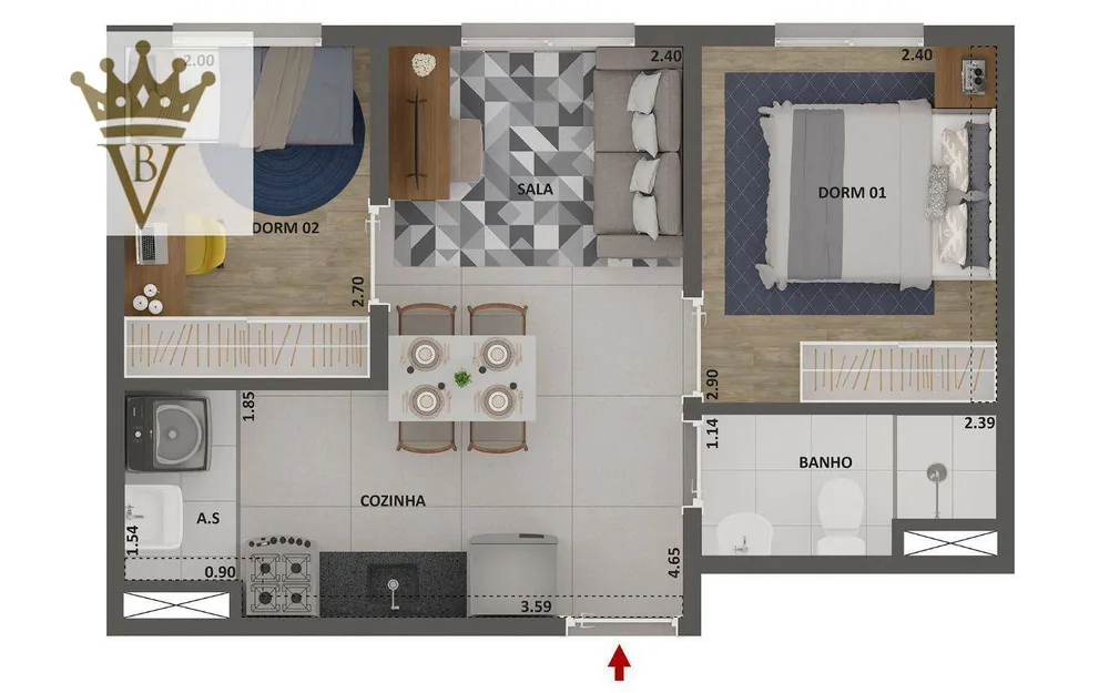 Apartamento, 1 quarto, 35 m² - Foto 4