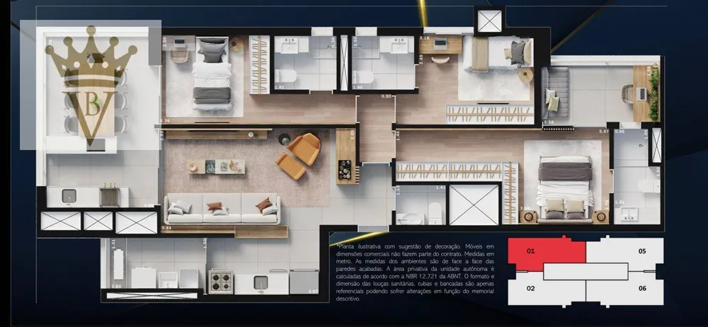Apartamento, 3 quartos, 104 m² - Foto 2